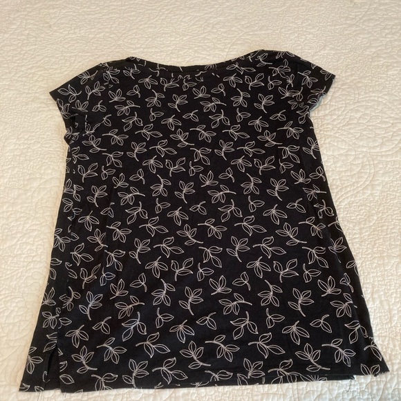 Loft boat neck tee with leaf pattern - Picture 1 of 3